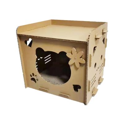 China TOPPYWOOD viable Cat Scratcher Eco Friendly Corrugated 2022 Cat Scratcher Box Shape with different shoe Cat Tent Scratcher for sale