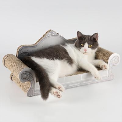 China Factory direct sales viable cat nest with corrugated cardboard scratcher toy sofa shape for sale