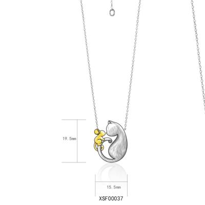 China Wholesale High Quality Fashionable Gold Plated Necklace Jewelry Cat Kiss Necklace Classic Vintage Nature Factory Women Minimalist Mouse Designs for sale