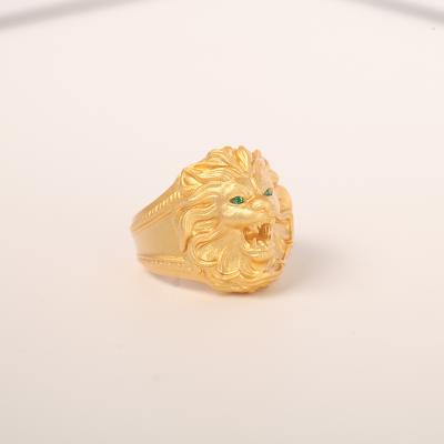 China Other Lion Head Gold Plated Ring Gold Animal King Jewelry Male Jewelry Men Ring for sale