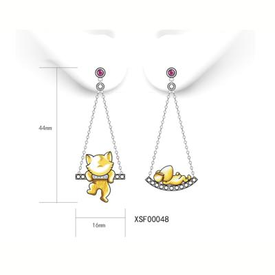 China Vintage Nature Classic Best Selling Price Promotional Earrings For Women Jewelry Set Mouse And Cat Eardrop for sale