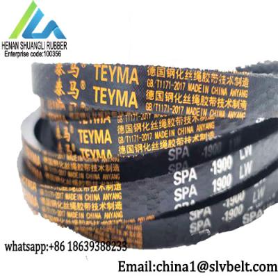 China Narrow Rubber SPA V Belt Top Width 13mm Thickness 10mm abrasion resistance for sale