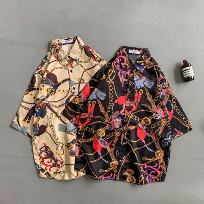 China Foreign trade e-commerce border supply of new 2022 spring summer men's beach flower shirt breathable Hawaiian short sleeve shirt men for sale