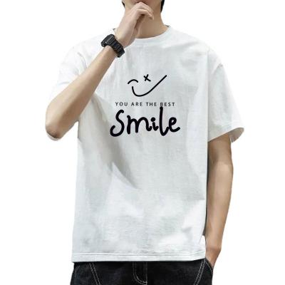 China 2021 New T-shirt Summer Trend Fashion Viable Casual Casual Tide Brand T-shirt Cotton Loose Round Neck Sleeve T-shirt Men for sale