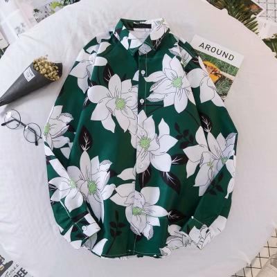 China Korean Autumn Men's Wear 2022 Men's Casual Printed Shirt Men's Long Sleeve Shirt Youth Fashion Breathable Shirt New for sale