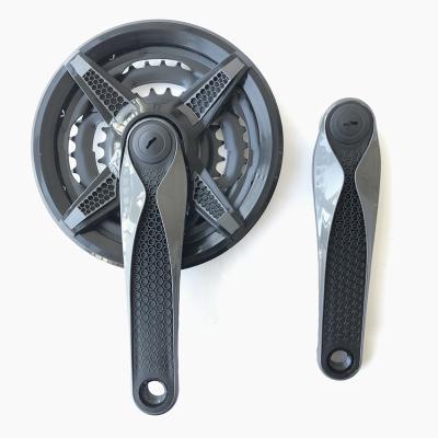 China New Non-slip Three-piece Caster Mountain Wheel Disc Aluminum Alloy Crank Small Bicycle Accessories for sale