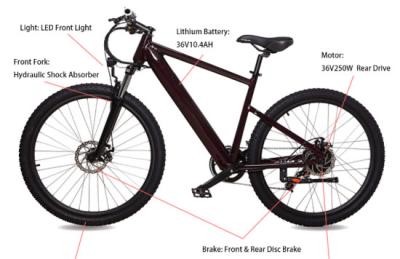 China 27.5 Inch Electric Mountain Bikes Aluminium Alloy Frame 250W for sale