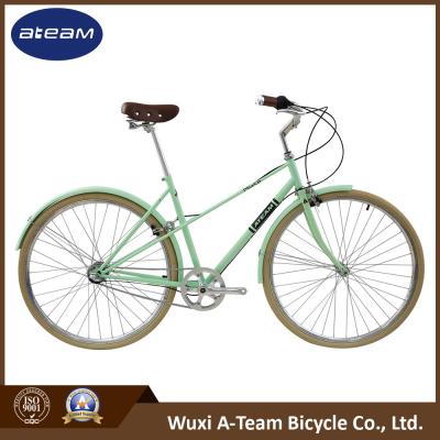 China Women 700C Steel City Bikes Coaster Brake Deep V 3 Speed for sale