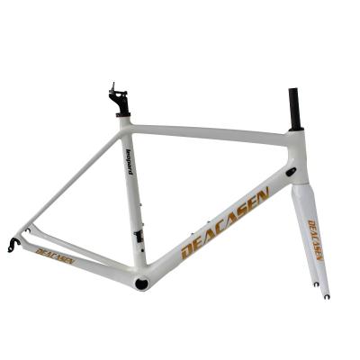 China Road Bikes Hot Direct White Carbon Frame Direct White Carbon Fiber Bike Frame Set Sale Full Suspension OEM Carbon Disc Set Frame Road Bike for sale