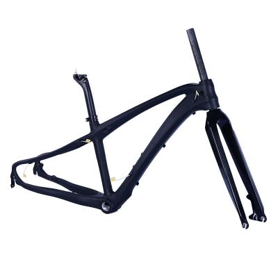 China Hot Selling Mountain Bikes Disc-Brake 13.5” 15.5” 17.5” Mountain Bike Frame Thru-Axle Style Internal Cable Carbon T700 Bike Frames for sale