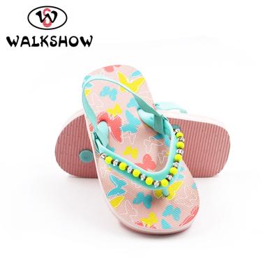 China New Design Child Beach PVC Sandal Printed Strapless Slipper for sale