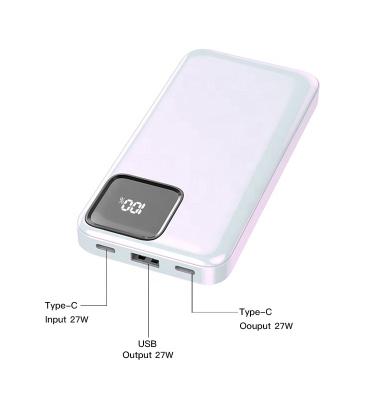 China OEM LOGO PD27W power bank 10000mah usb22.5w charging station large capacity fast charging support station for 100W charging power bank for sale