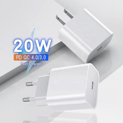 China High Quality Mobile Phone Pd20w Fast Charger PD20W USB-C Power Adapter Palladium 20w Wall Charger For Phone Pro Charger 13/12/11 Max for sale