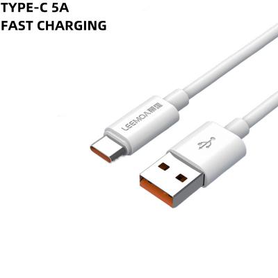 China Type-C Fast Charging USB Type-C Line Type C Data Transmission Cable Mobile Phone 5A Cable Fast Charging Super Fast 5A Charging for sale