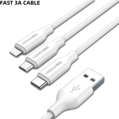 China MP3/MP4 Player 3A USB Cable1.2m/Micro/Band 8pin High Quality Fast Charging Type-C Charging Cable For Android iPhone for sale