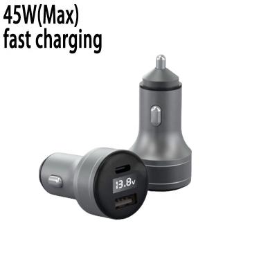 China New OEM LOGO New 45W Car Charger Cigarette Plug Power Adapter China-chic QC3. 0 USB+C fast charging cars charging usb c car charger for sale