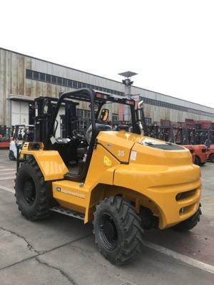 China Rough Terrain Four Wheel Forklift 3.5 Ton Goodsense Lifts 3, 500 Kilos for sale