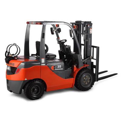 China Goodsense Propane Forklift 3.5 Ton Epa Engine Lpg Gas Fuel Fork Lift 3-6 M Lifting Height Lpg Forklift Truck for sale