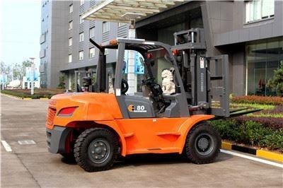 China Ground Transportation 8 Ton Vertical Diesel Forklift Off Road Forklift for sale