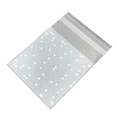 China Dot Self-Adhesive Candy Bag Polka Dot Biscuit Packing Ziplock Bag White Snowflake Wholesale Self Adhesive Seal Bag for sale