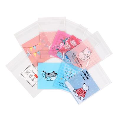 China Self Adhesive Opp Candy Seal 7x7+3cm Cartoon Cookie High Quality Cute Packing Bag Self Adhesive Bag 100/Pack for sale