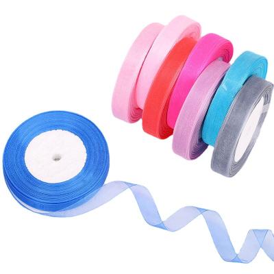 China Single Face 1.5 Meters Wide High Density Organza Stain Ribbon Gift Wrapping Ribbon 45 Cm / Roll for sale