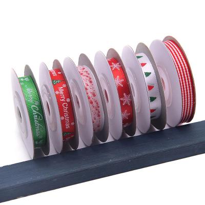 China Single Face 1cm Wide Christmas Gift Wrapping Ribbon 5m/Roll High Quality Polyester Satin Ribbon for sale