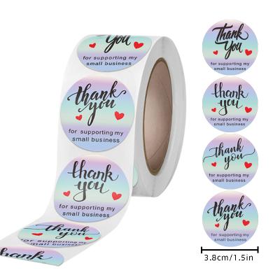 China Waterproof Hot Sale Adhesive Thank You Labels Roll Paper Thank You Stickers Gift Packing Label for sale