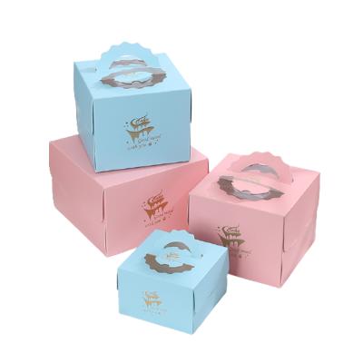 China Wedding Cake Box Recyclable Luxury Square Cake Packaging Box With Handle for sale