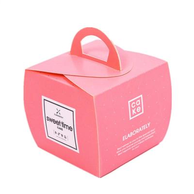 China Packaging Elegant Cake Box Recyclable Wedding Box Dessert Cake Box Portable With Handle for sale