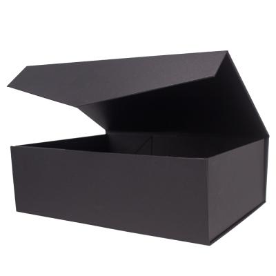 China Recycled Materials Wholesale Luxury Black Folding Paper Magnetic Gift Box Lid Gift Box for sale