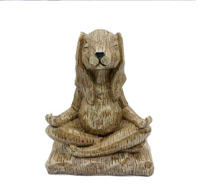 China Homemade Europe Rabbit Garden Statue Yoga Rabbit Hare Decoration for sale