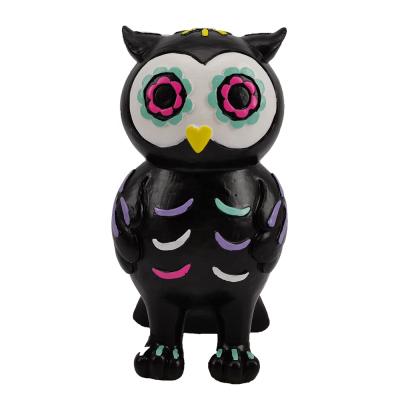 China Outdoor Europe Animal Decoration Dog Resin Owl Opens Seasonal Halloween Dog Owl Statues for sale