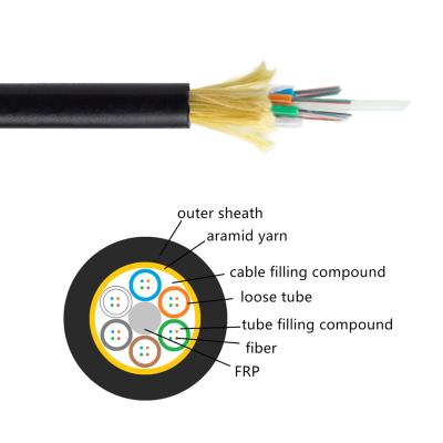 China 2-144 Cores Aerial Outdoor Aerial Self Supporting Single / Double Jacket ADSS Cable Optical Fiber Cable for sale