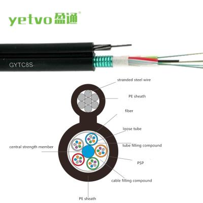 China GYTC8S Selfsuporting Aerial Aerial Fiber Optic Cable 4 8 12 24 36 48 72 96 144 Core Fiber Optic Cable for sale