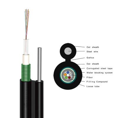 China Figure 8 Fiber Optic Cable Aerial Self Supporting Steel Messenger Wire PE Jacket for sale