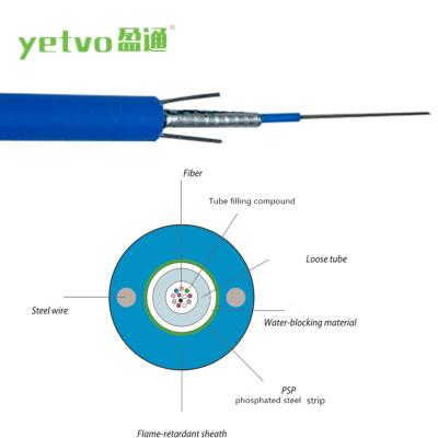 China Blue Outer Sheath MGXTWV/GYXTW Flame Retardant PVC Pit Pit Anti Rodent Fiber Optic Cable for sale