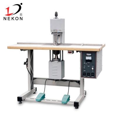 China Semi Automatic Manufacturing Plant Semi Auto Briefs Elastic Ribbon Ultrasonic Cutting Machine for Fabric for sale