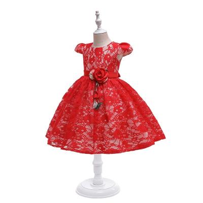 China Washable New High quality baby lace princess dress for girl elegant birthday party trailing dress for sale