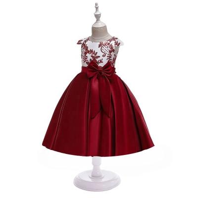 China Washable girl sequins trailing dress for embroidered tuxedo flower girls formal party bow tutu cake dress for girls for sale