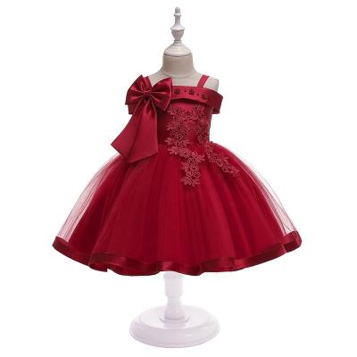 China Washable New High quality baby lace princess dress for girl elegant birthday party trailing dress for sale