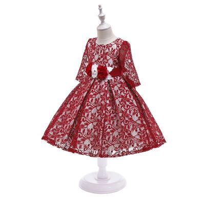 China Washable New girls dresses in big children long satin embroidered princess dress for sale