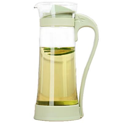 China 1.2L Cold Water Viable Hot Juice Pitcher Glass Water Jug With Plastic Filter Lid for sale