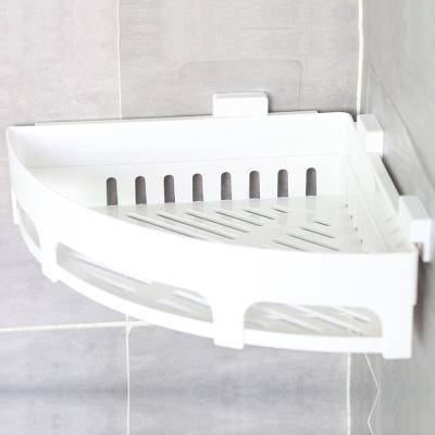 China Sustainable Triangle Wall Mounted Bathroom Plastic Corner Rack For Shampoo for sale