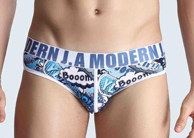 China Printed Waistband Mens Sports Briefs Low Rise With Stretchy Cotton Materials for sale