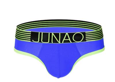 China Los escritos atléticos de la ropa interior de los hombres, bikini para hombre del deporte informan el logotipo del telar jacquar en venta