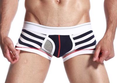 China Below Waist Mens Cotton Underwear Hand Washable With Stripe Pattern for sale