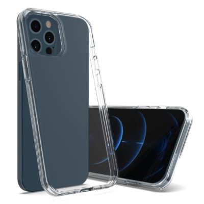 China Suitable Slimoro 2021 New HD PC 2 in1 Phone Case Transparent Shockproof TPU Phone Case For iPhone 11 12 13 TPU PC Phone Case for sale