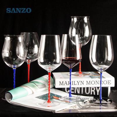 China K02 Chinese Style Eco-friendly Warm Hand Blown Colored Crystal Wine Glasses for sale