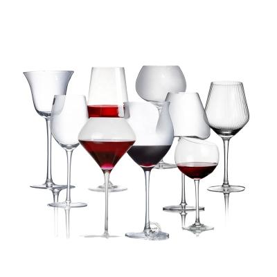 China Bright Red Eco-Friendly Drinking Glasses Wedding Stemless Wine Glass Goblet Glassware for sale